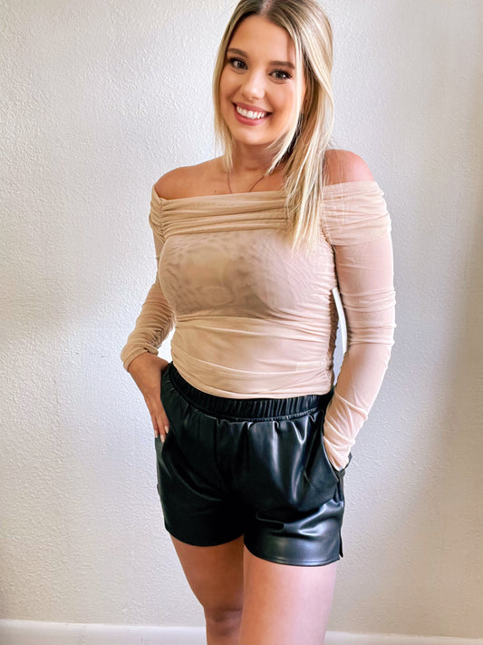 Faux Leather Shorts