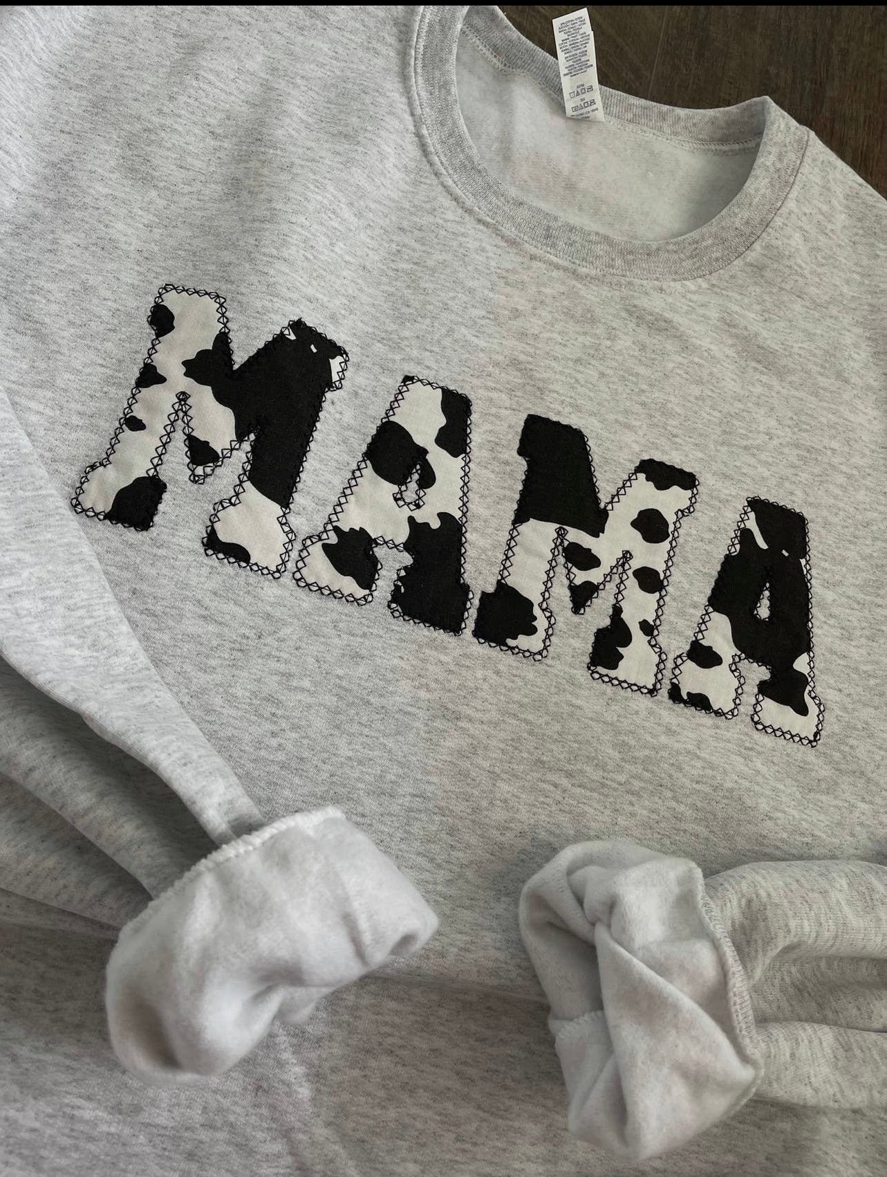 Mama Cow-print Crewneck