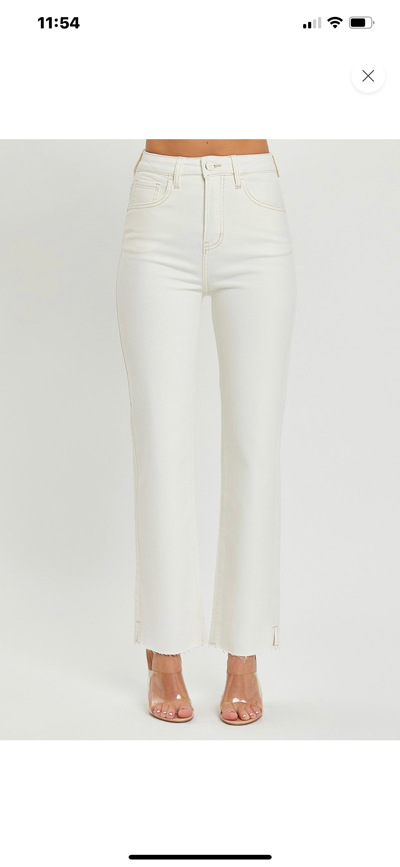 Tummy Control White Straight Jeans