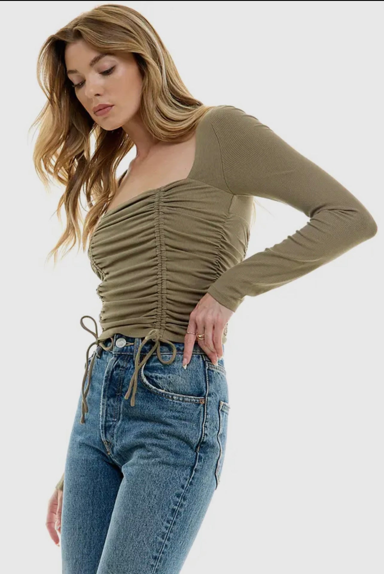 Savanah Ruched Rib Top