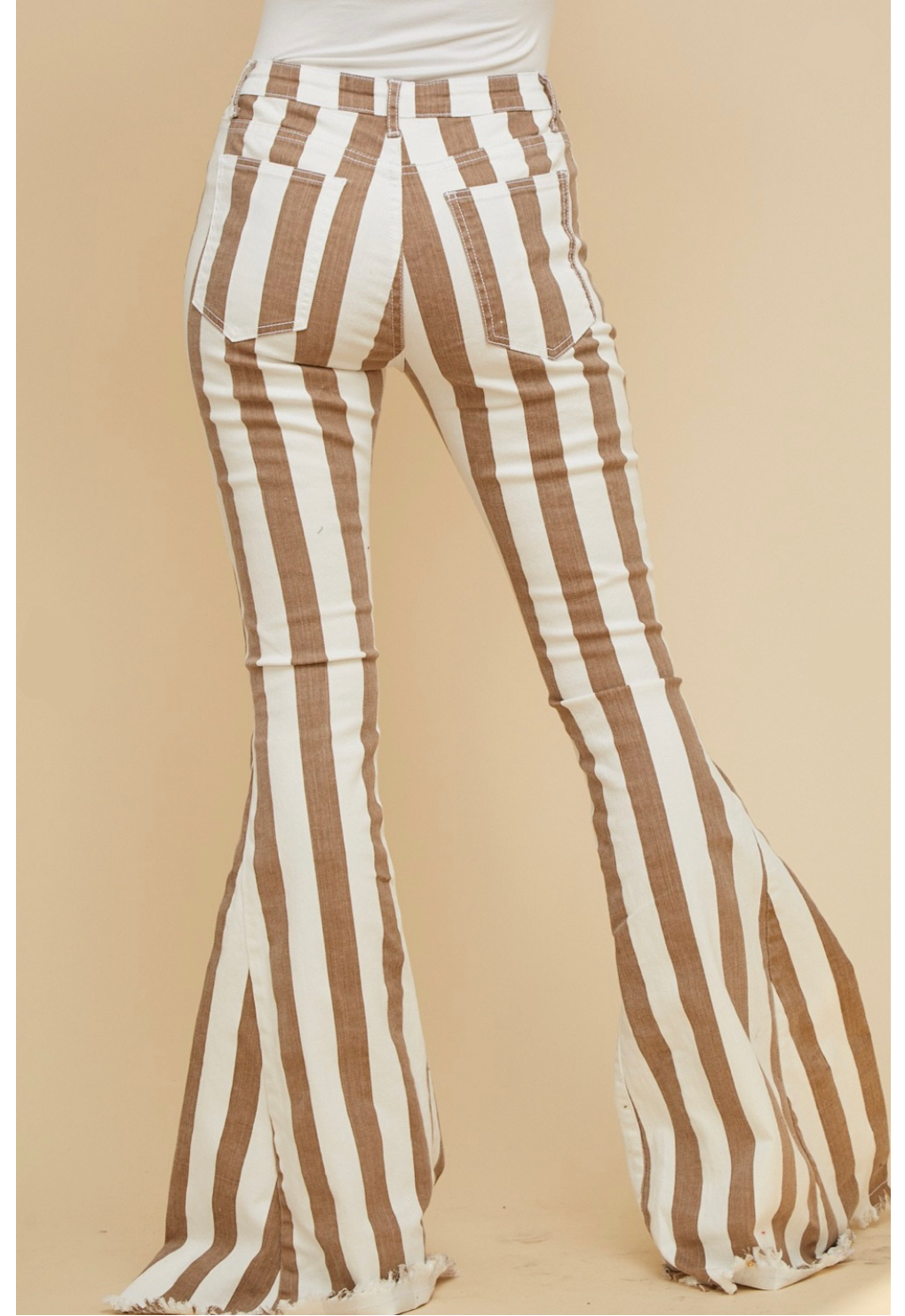 'IT Girl' Striped Bellbottom Jeans