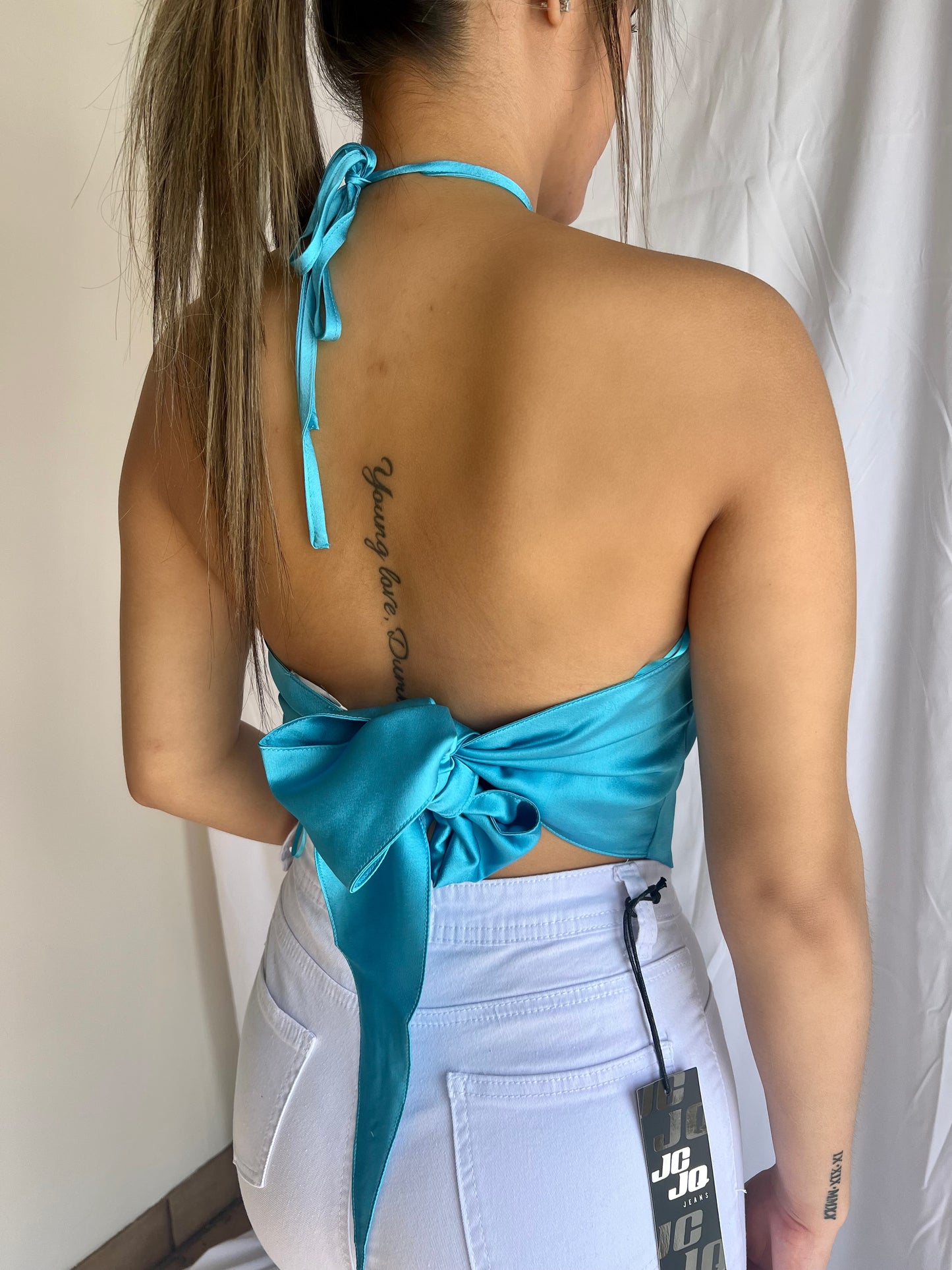 ‘Kendall’ Satin Tie-Back Festival Top