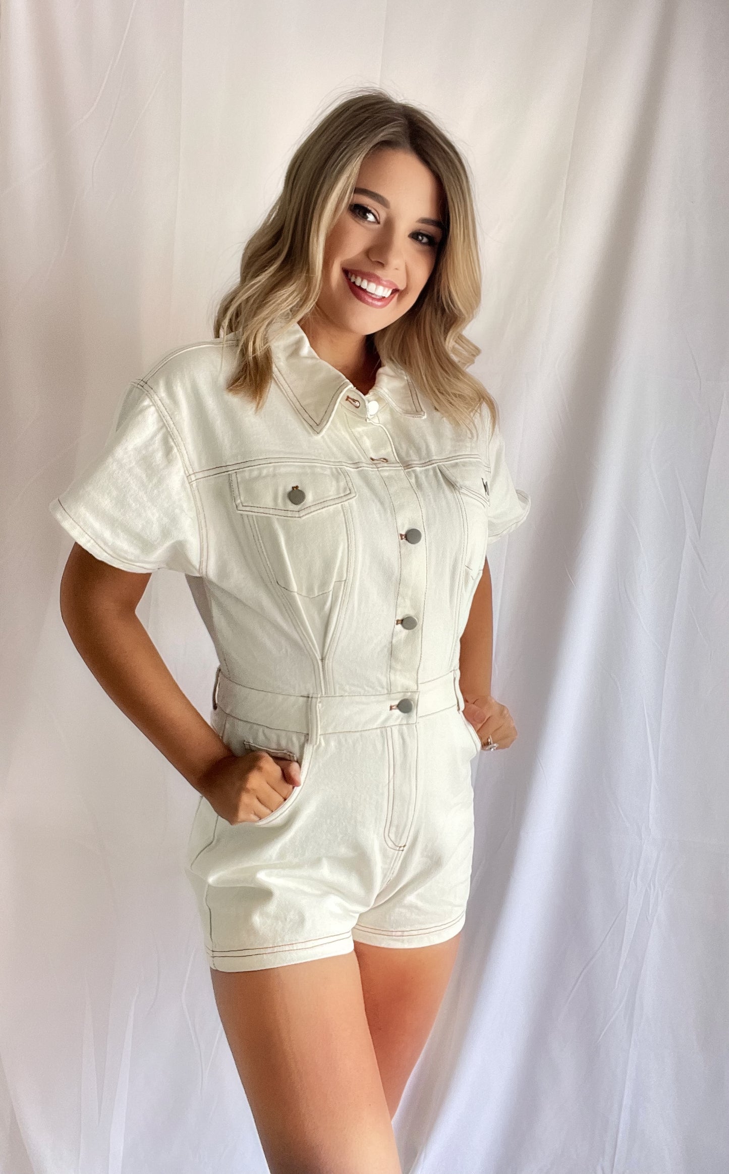 ‘Coasting’ Denim Romper